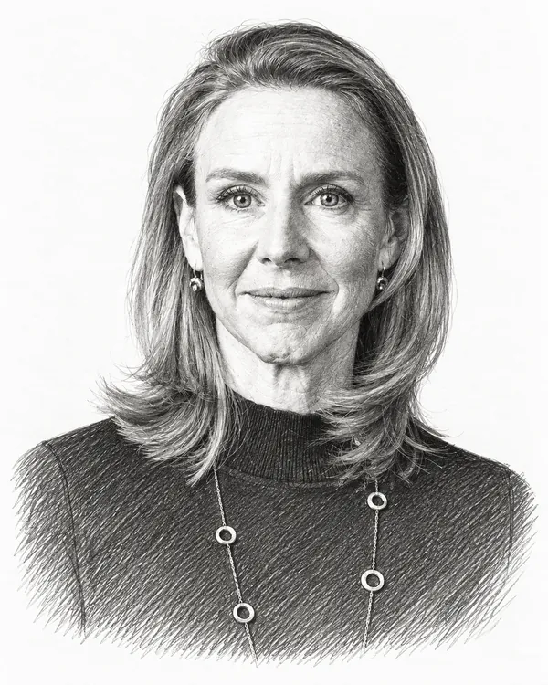 Zwart-wit getekend portret van Stientje van Veldhoven-van der Meer